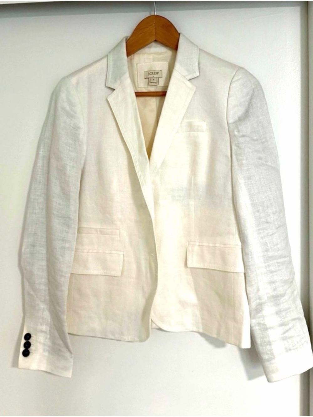 J. Crew Cream Linen Tailored Blazer